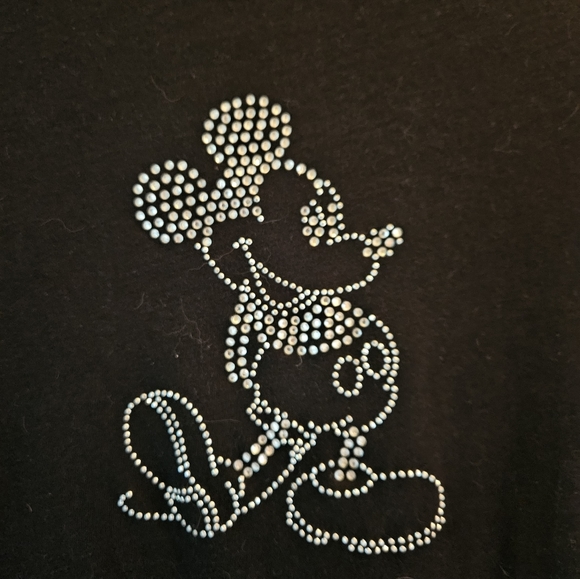 Mickey Mouse Rhinestone Short Sleeve Black Bling T-shirt (NWT) Retro - Picture 3 of 6